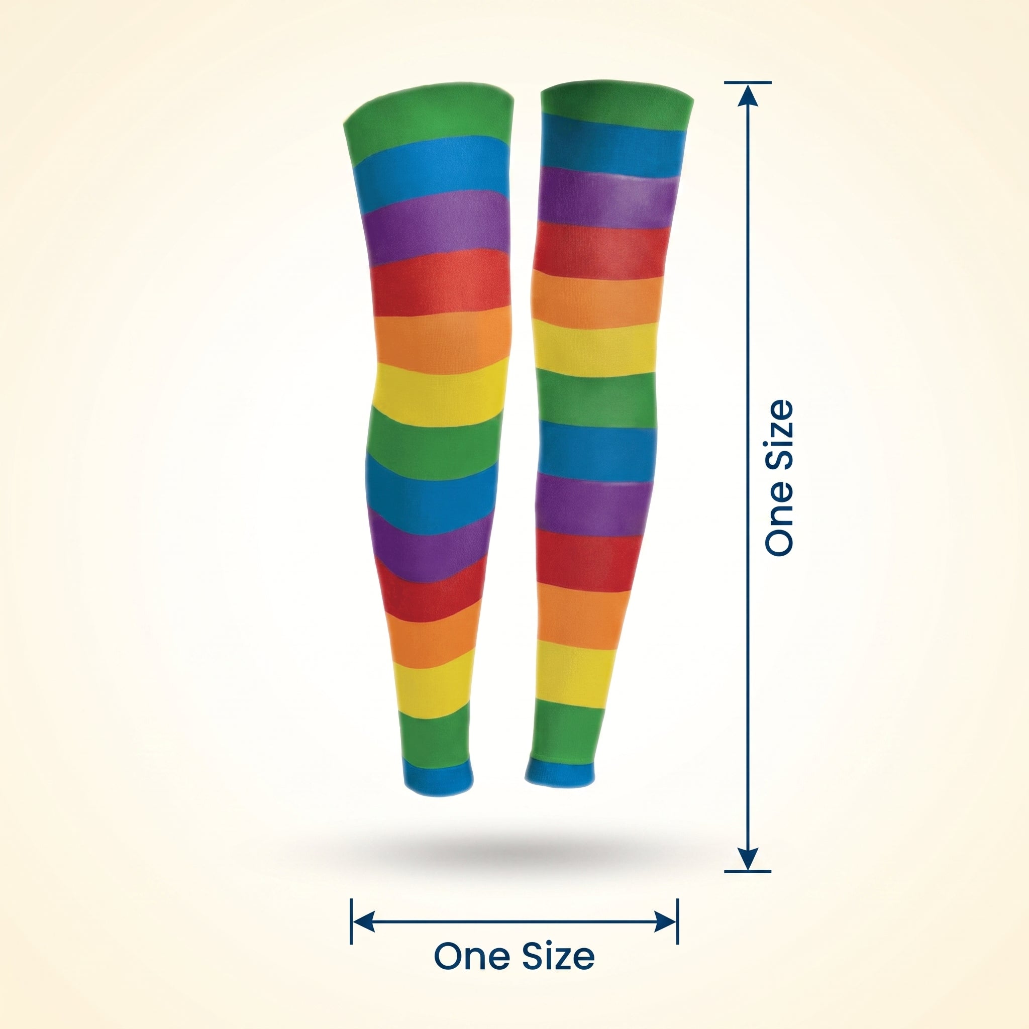 Vibrant Rainbow Footless Tights for Adults