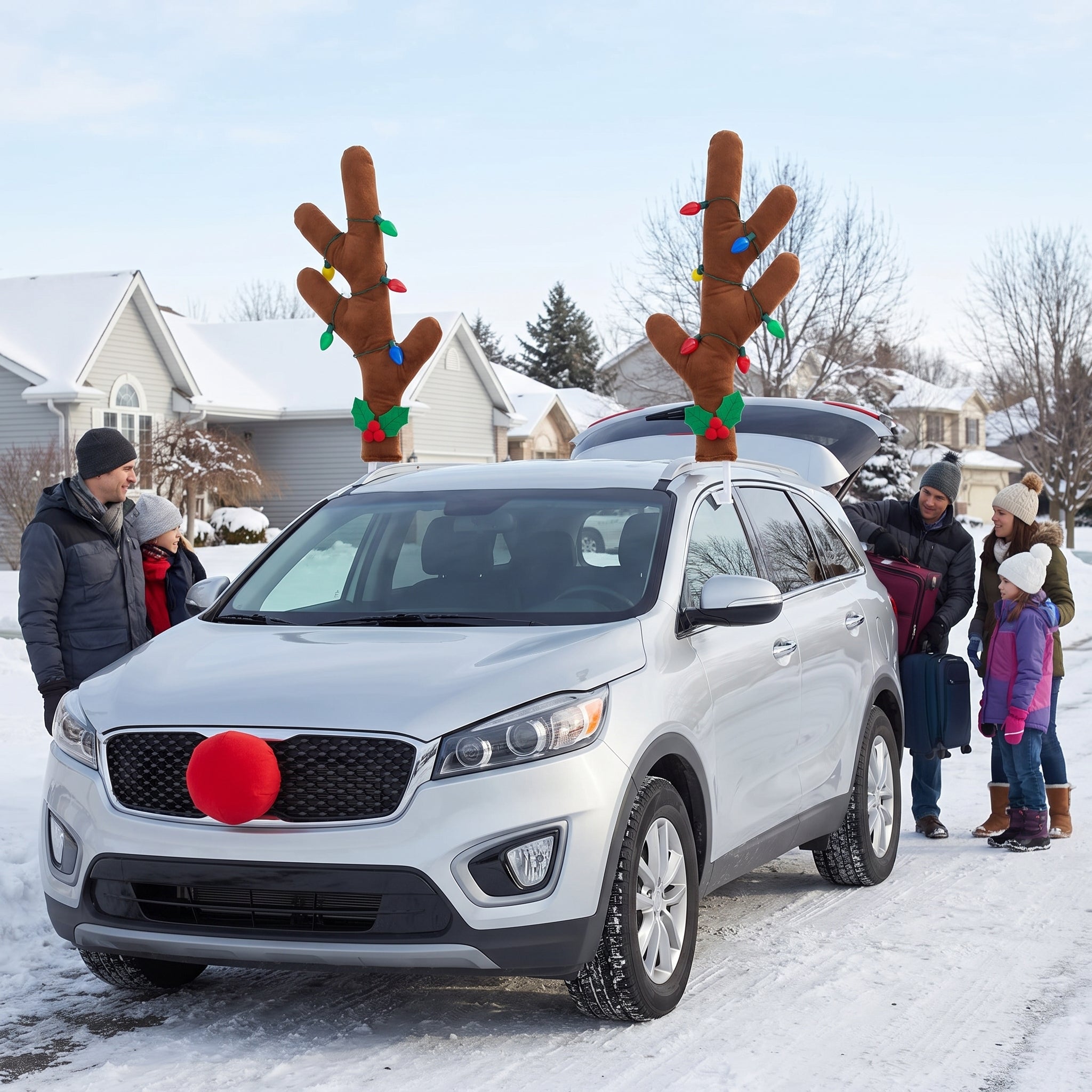 Festive Reindeer Car Decoration Kit