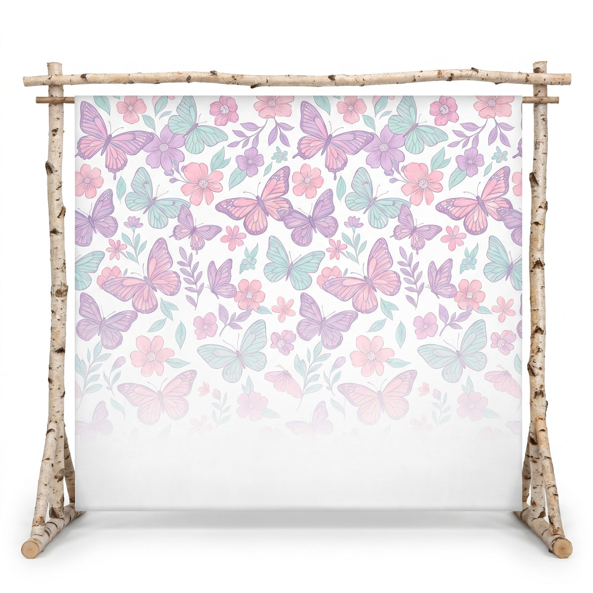 Butterfly Flutter Canvas Backdrop for Weddings and Parties