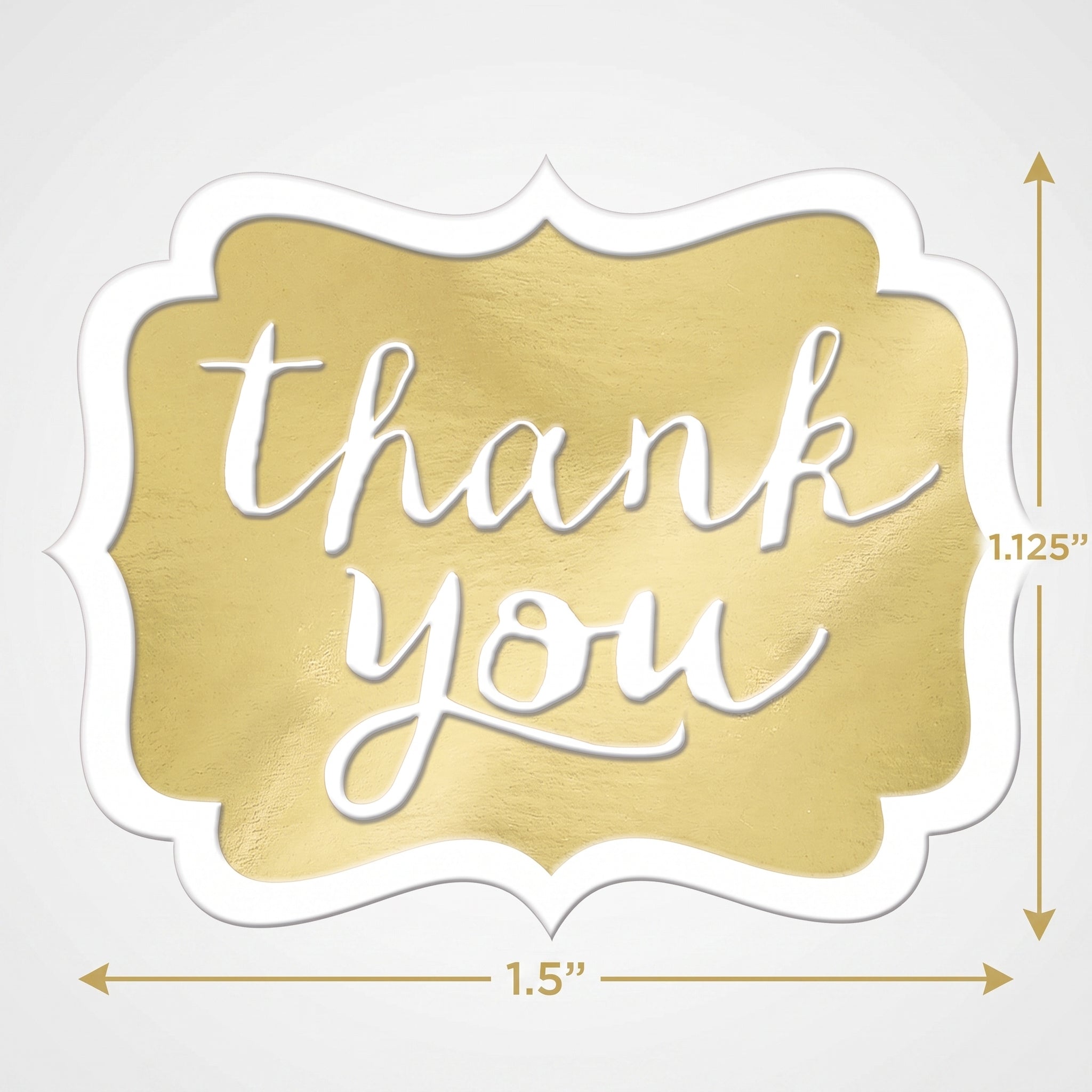 Elegant Gold "Thank You" Stickers - 50 Pack