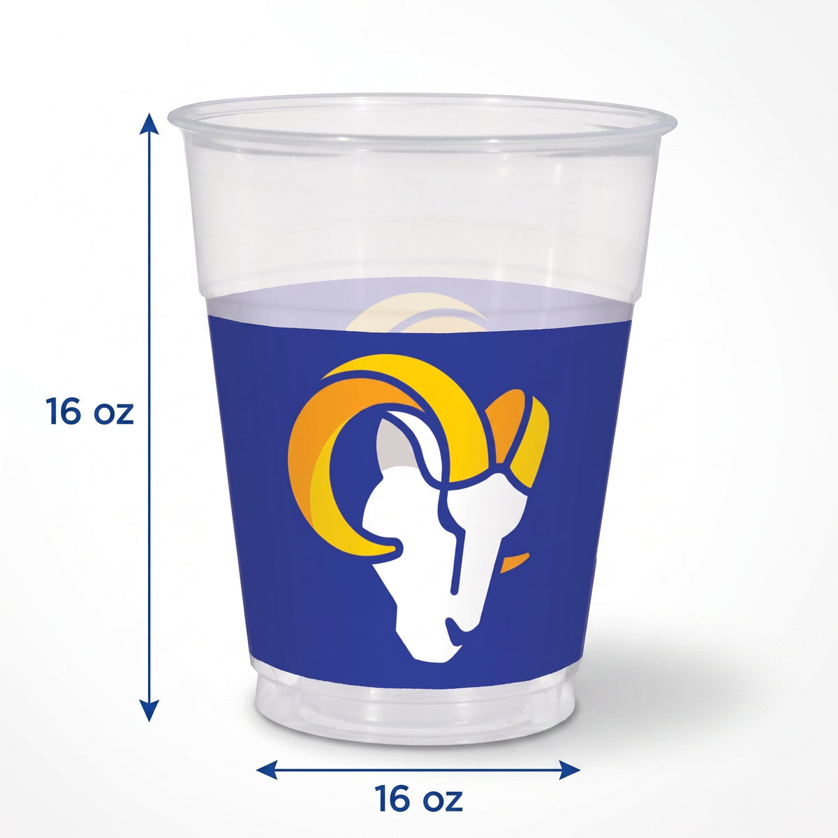 Los Angeles Rams 16oz Plastic Cups - 25 Pack