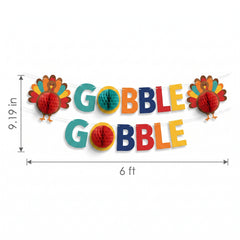 Festive "Gobble Gobble" Turkey Day Banner