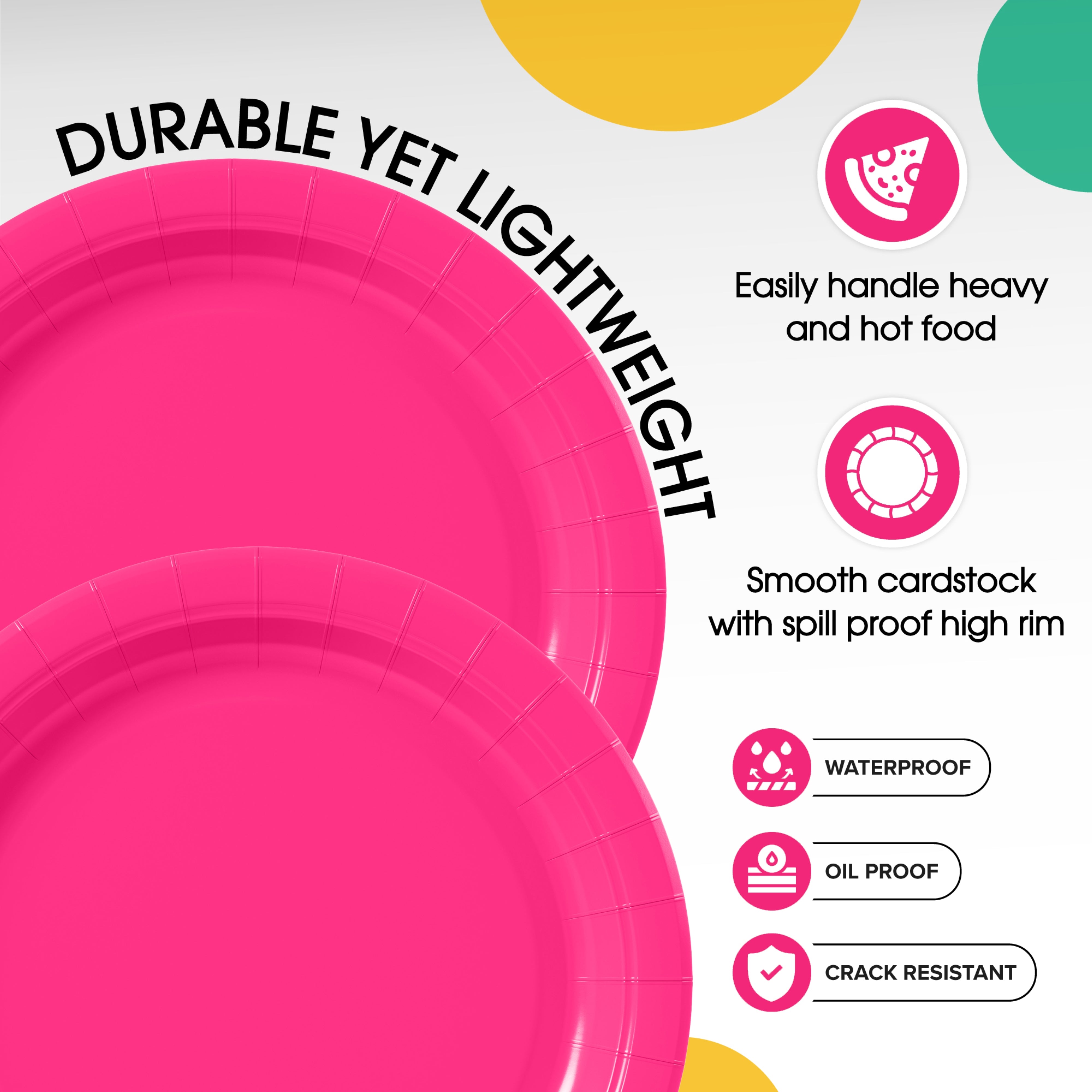 Little Gym - 9 In. Cerise Paper Plates - 100 Ct.