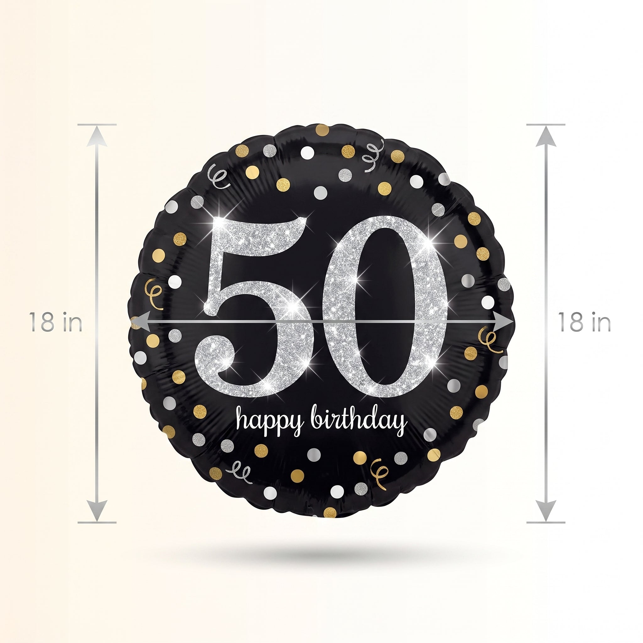 Sparkling 50th Birthday Mylar Balloon - 18 Inch