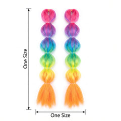 Vibrant Rainbow Bubble Braid Hair Extensions