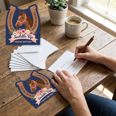 Saddle Up Horse Party Invitations with Envelopes, 8-Pack