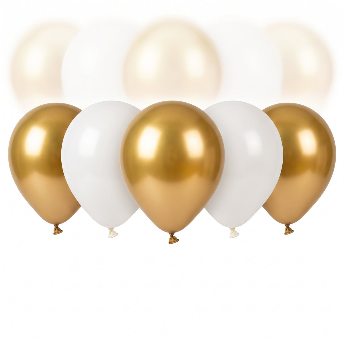 Golden & White Latex Balloons, 11-Inch, 15-Pack