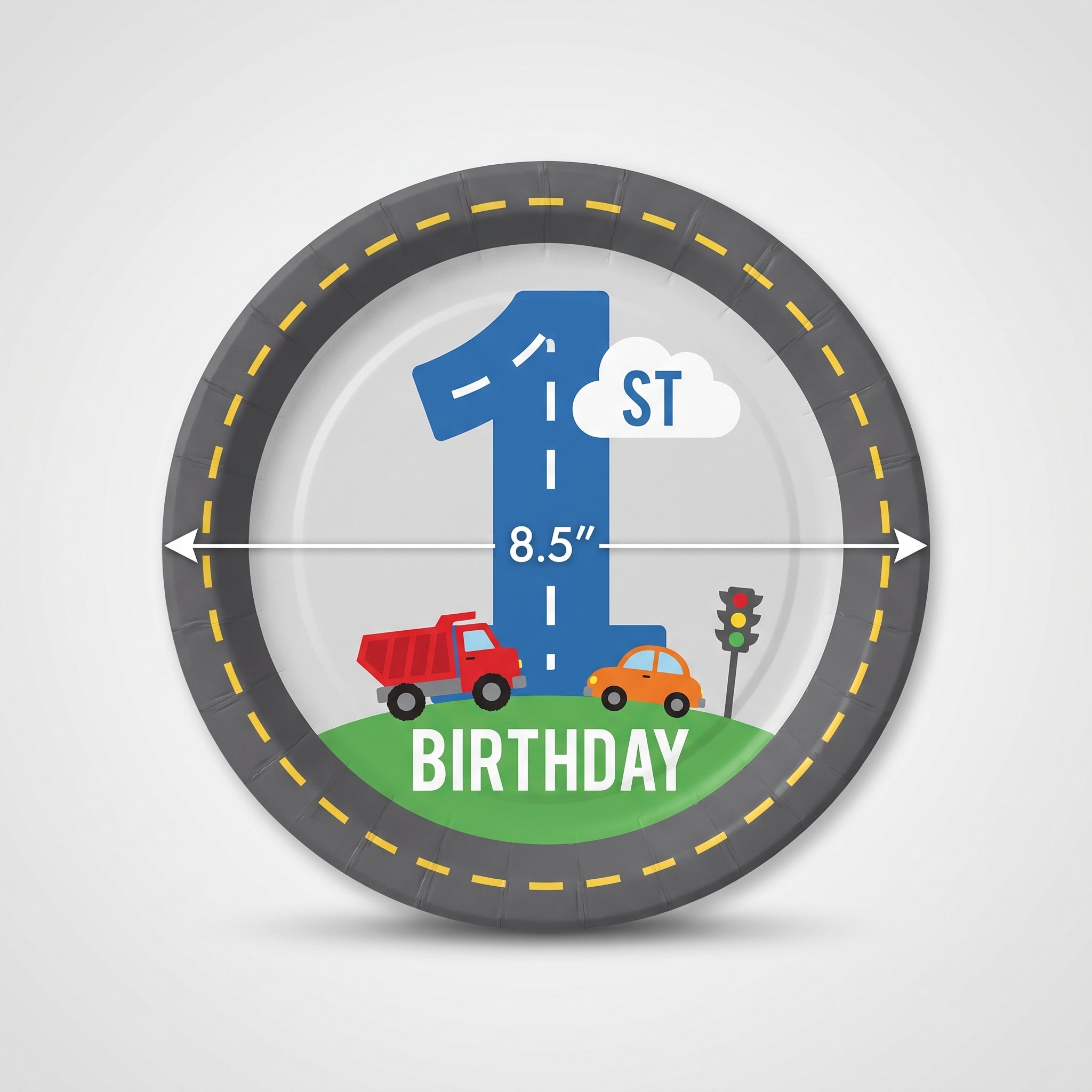 On The Road 1st Birthday 8.5" Plates