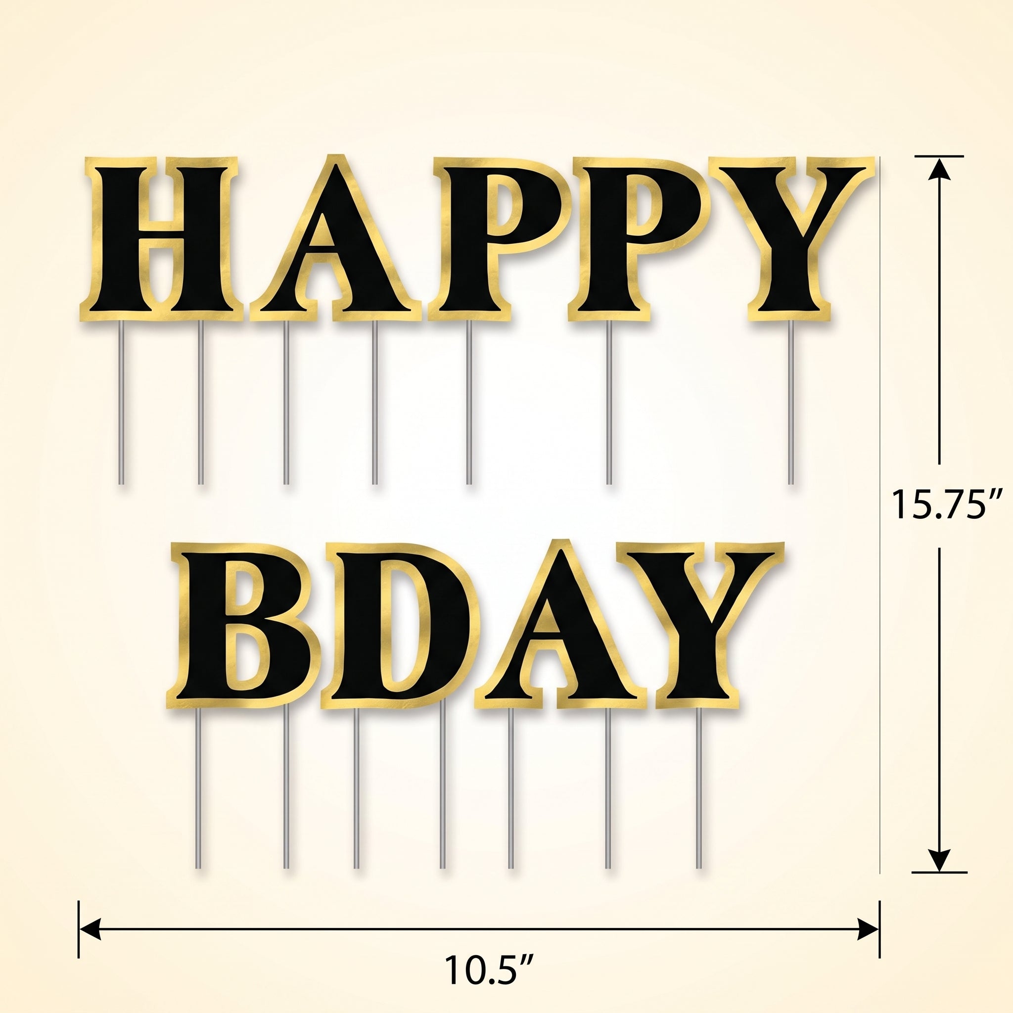"Better with Age" Birthday Yard Sign - Black/Gold, 9-Piece Set