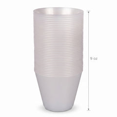 White Pearl Plastic Tumblers - 9 Oz | 72 Pack