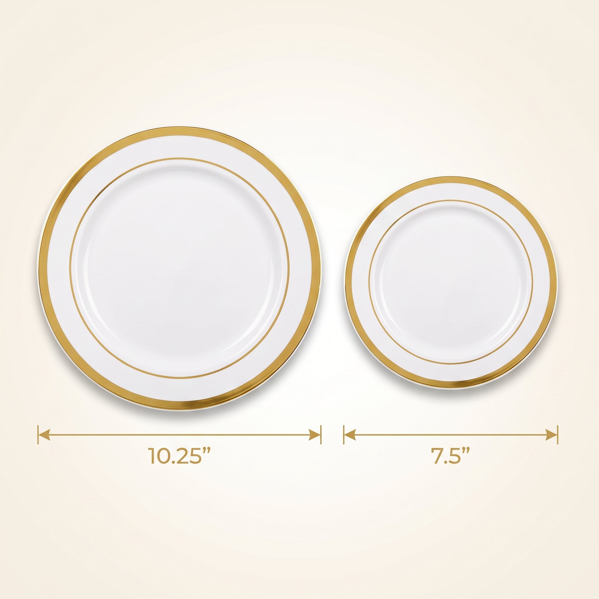 Elegant Gold Bordered Multipack Premium Plastic Plates, 20-Pack