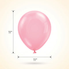 100-Pack Clear Pink Latex Balloons - 11-Inch
