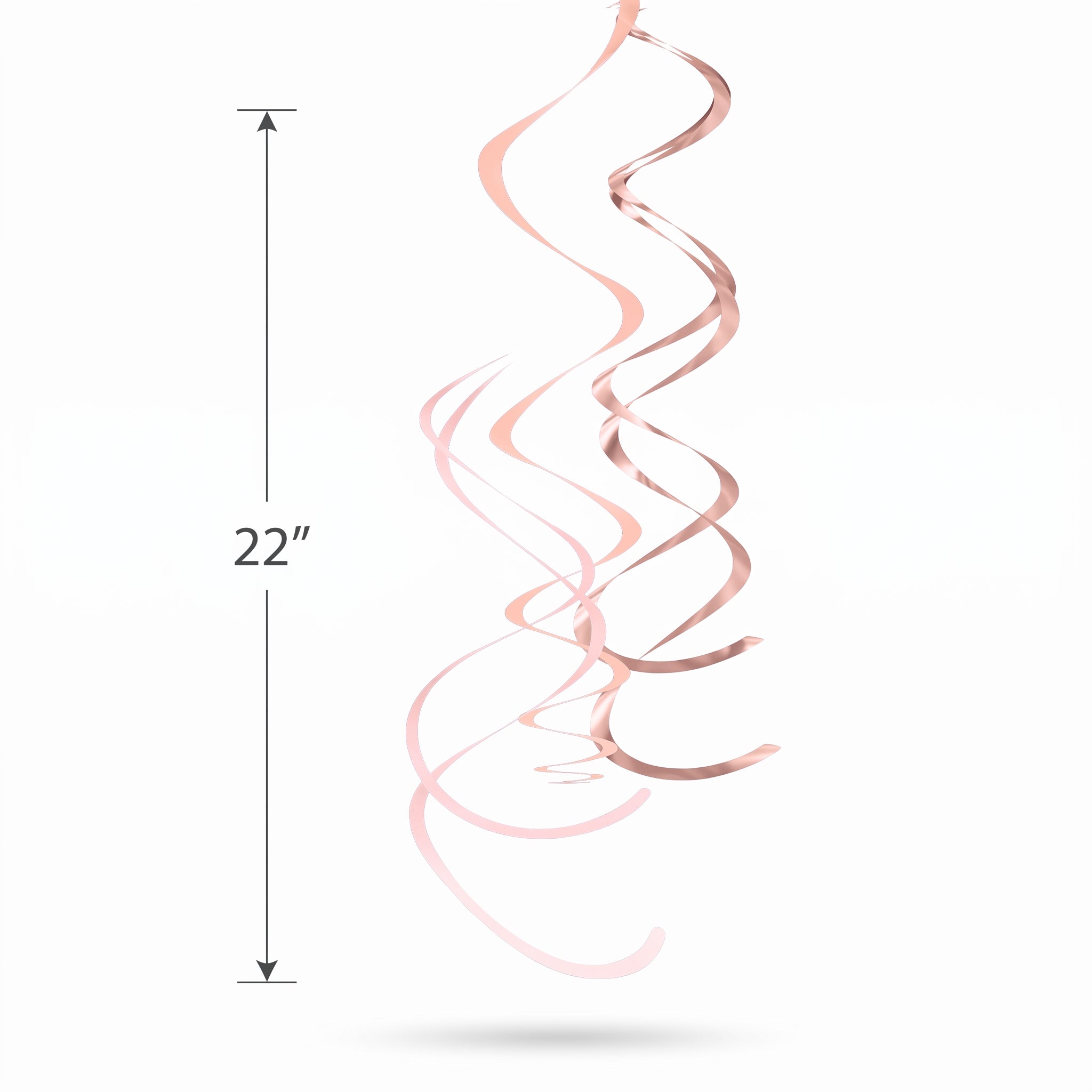 Rose Gold Swirl Decorations - 12-Pack