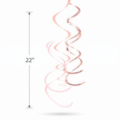 Rose Gold Swirl Decorations - 12-Pack