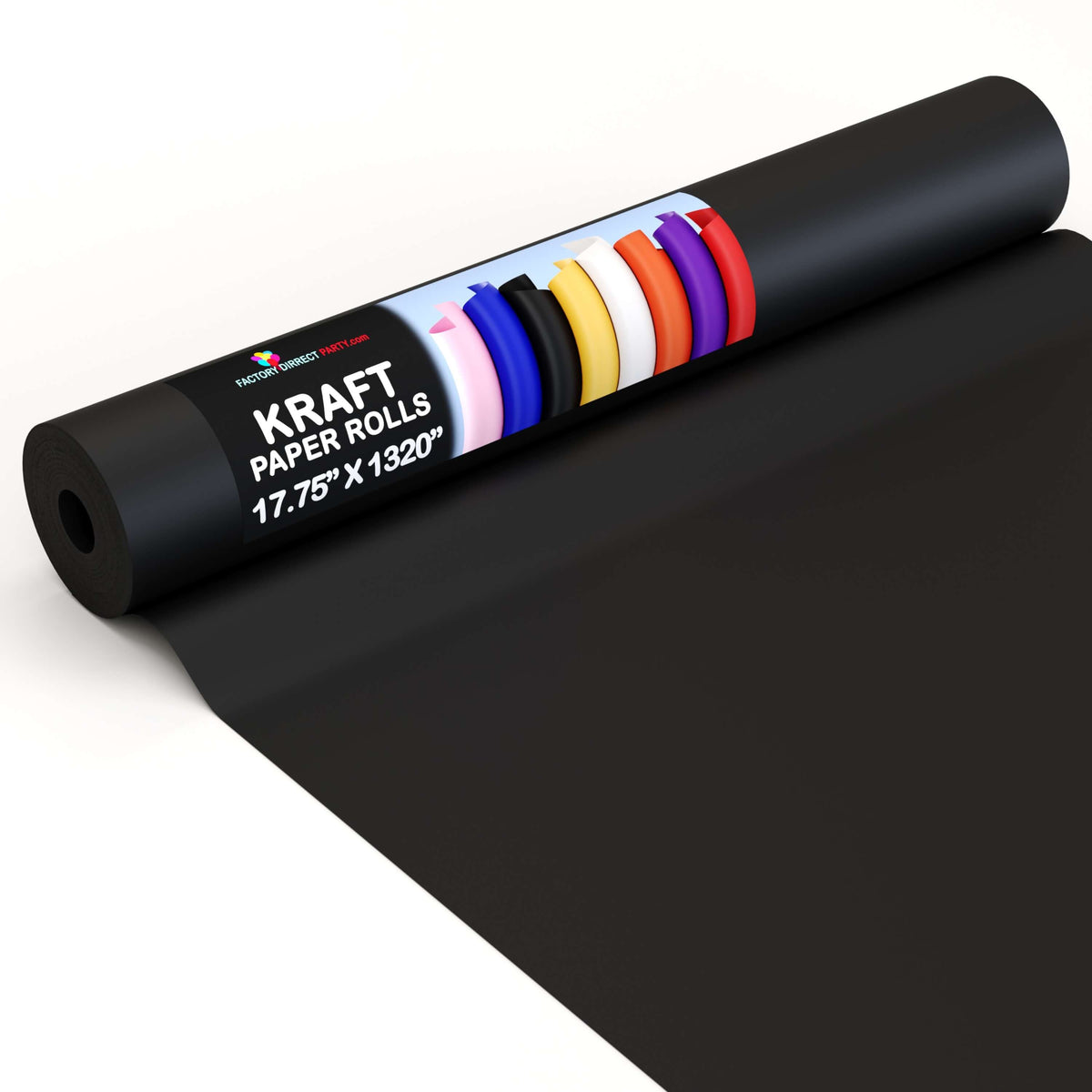 17.75" x 110' Kraft Paper Roll | Black