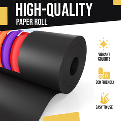 17.75" x 110' Kraft Paper Roll | Black