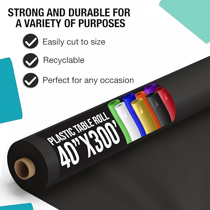 40 In. x 300 Ft. Premium Black Table Roll