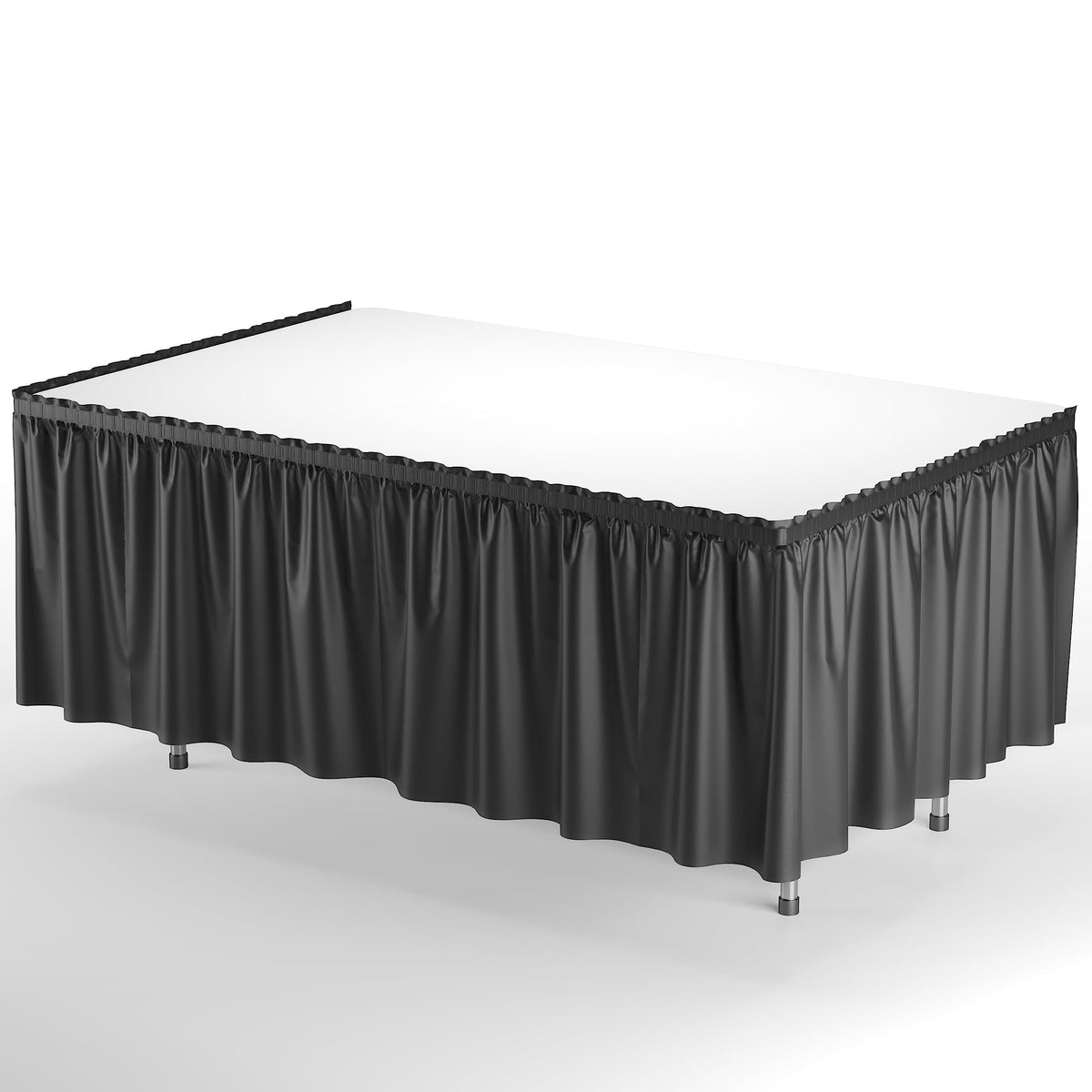 Black Plastic Table Skirt