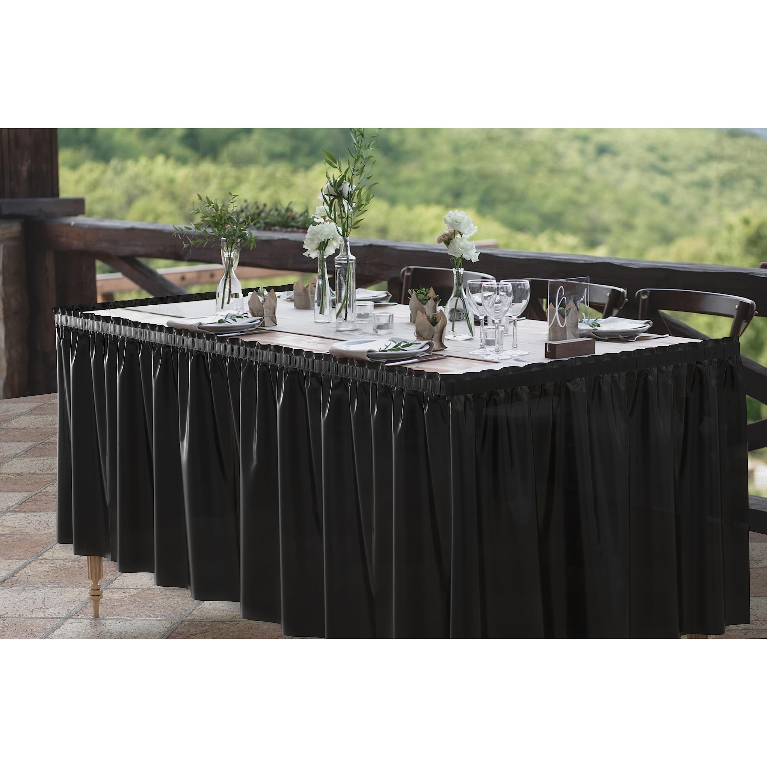 Black Plastic Table Skirt