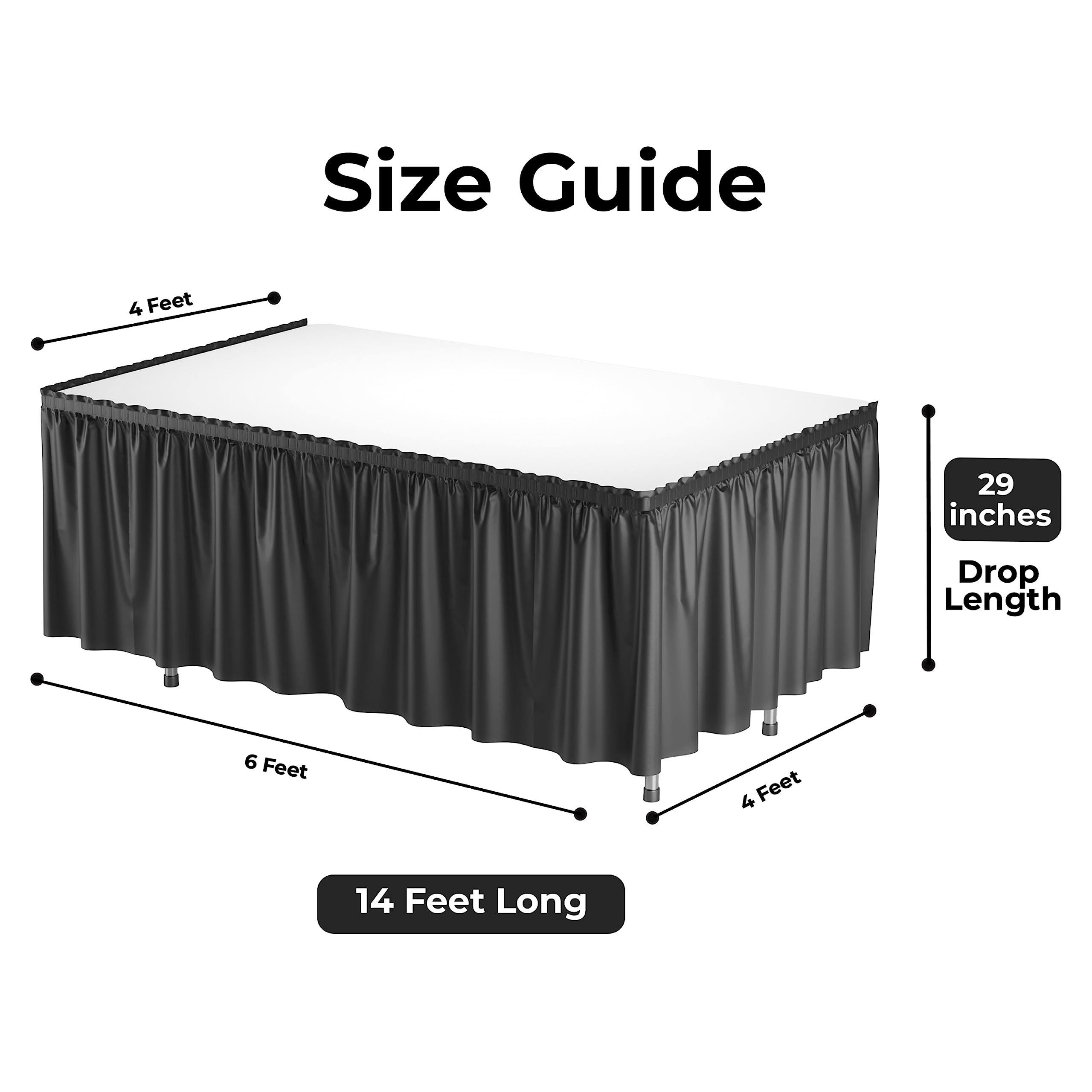 Black Plastic Table Skirt