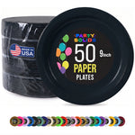 9 in. Black Paper Plates | 50 Ct.