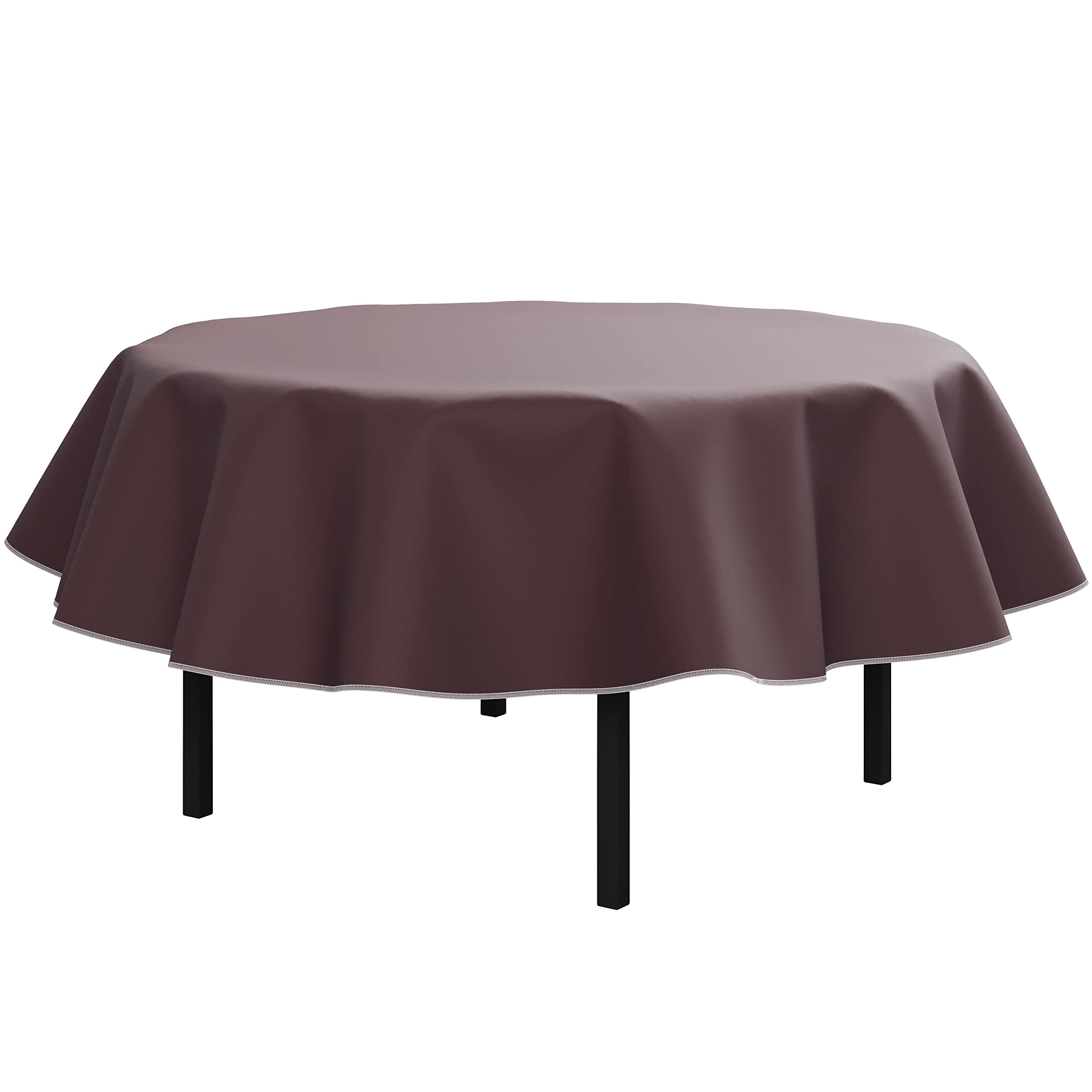 Brown Flannel Backed Table Cover 70 In. Round