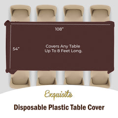 Brown Plastic Table Covers | 12 Pack