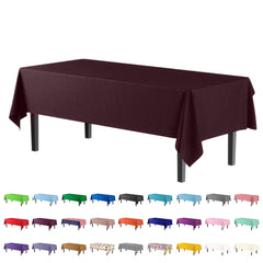 Premium Brown Plastic Table Covers | 6 Pack