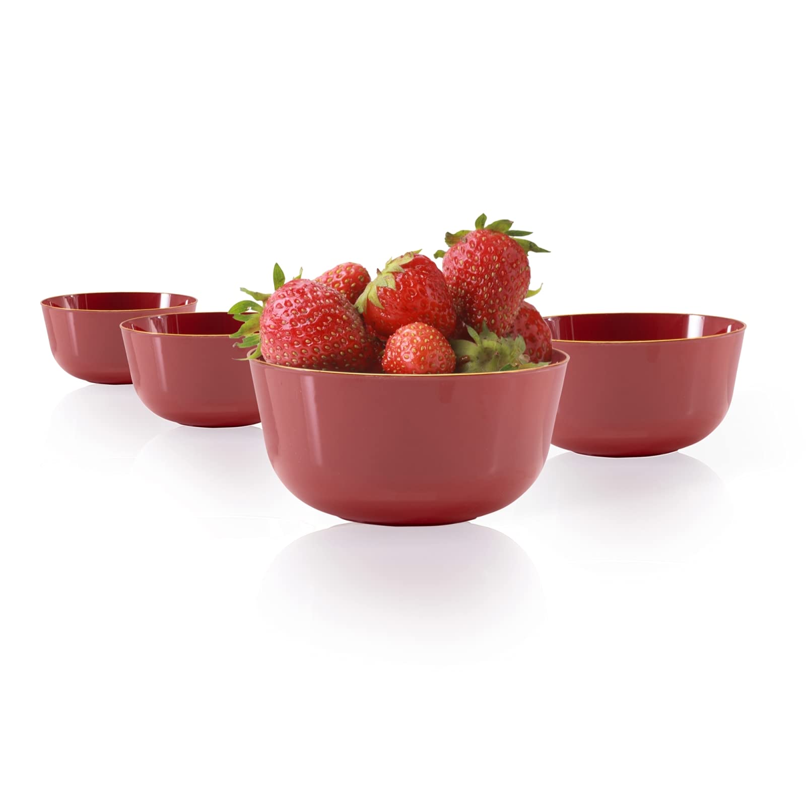 Burgundy Classic Design Plastic Bowls | 10 Count