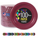 9 in. Burgundy Paper Plates | 100 Count