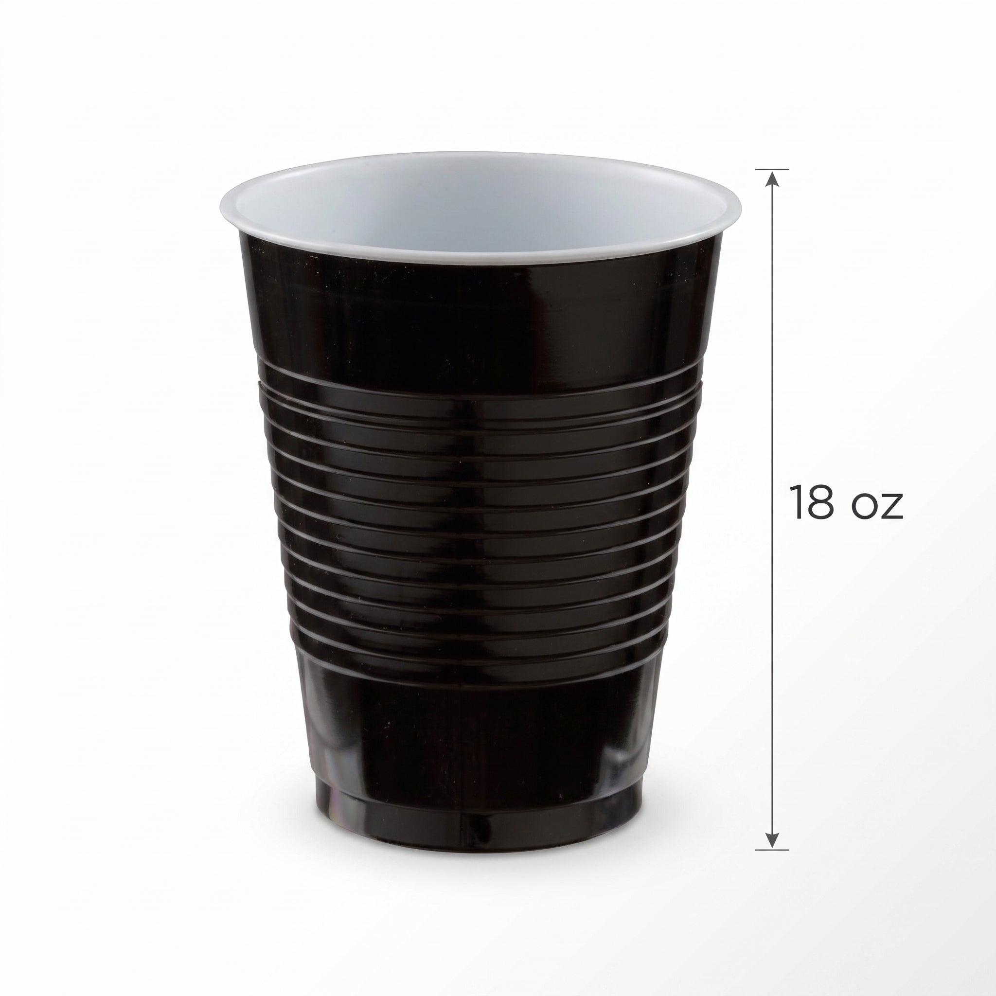 Jet Black 18oz Plastic Party Cups
