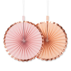 Rose Gold Hot Stamp Parasol Fans