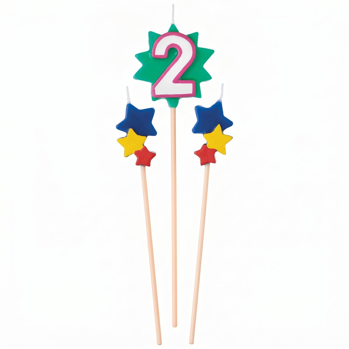 Star Birthday Candle Set with Number 2