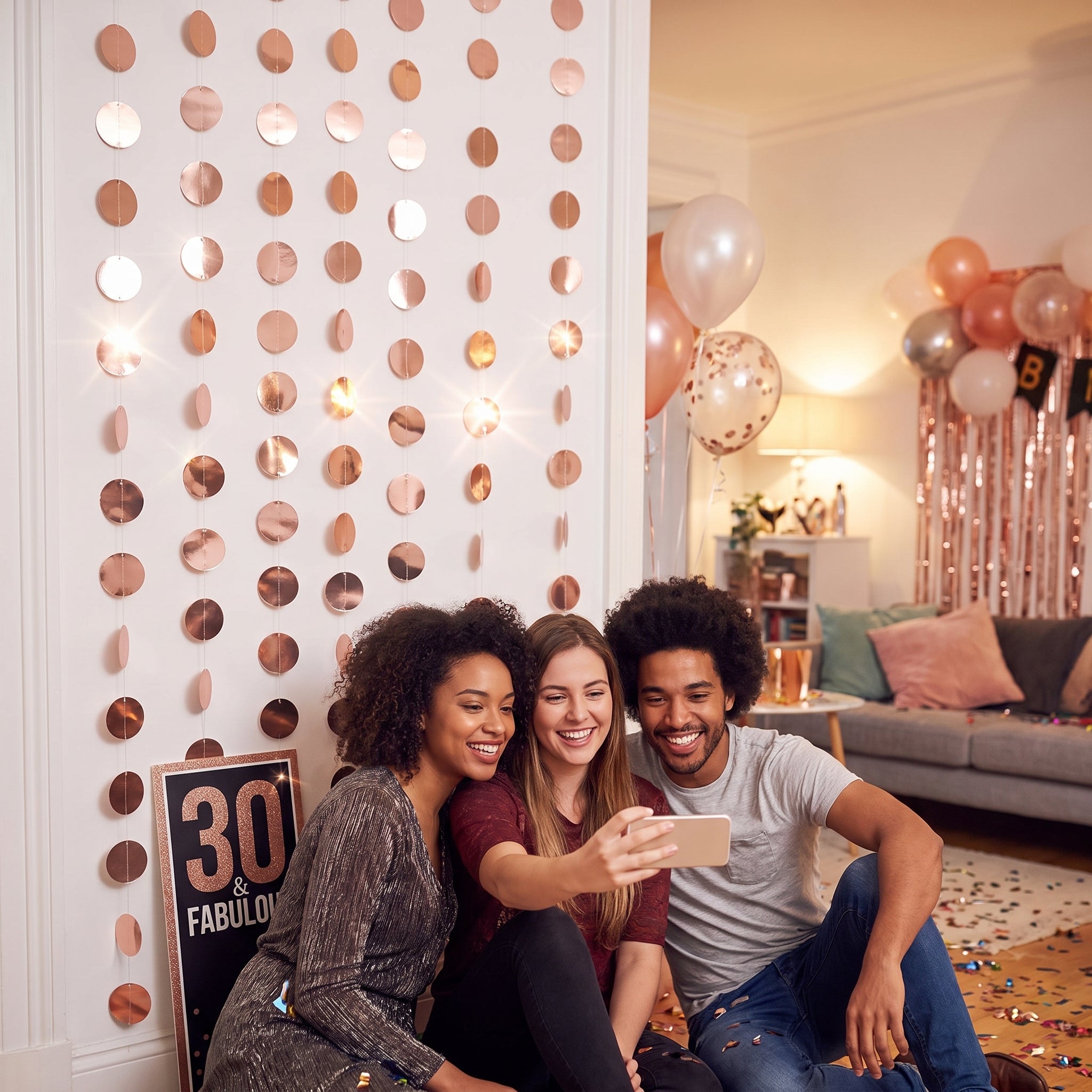 Rose Gold Metallic String Decorations