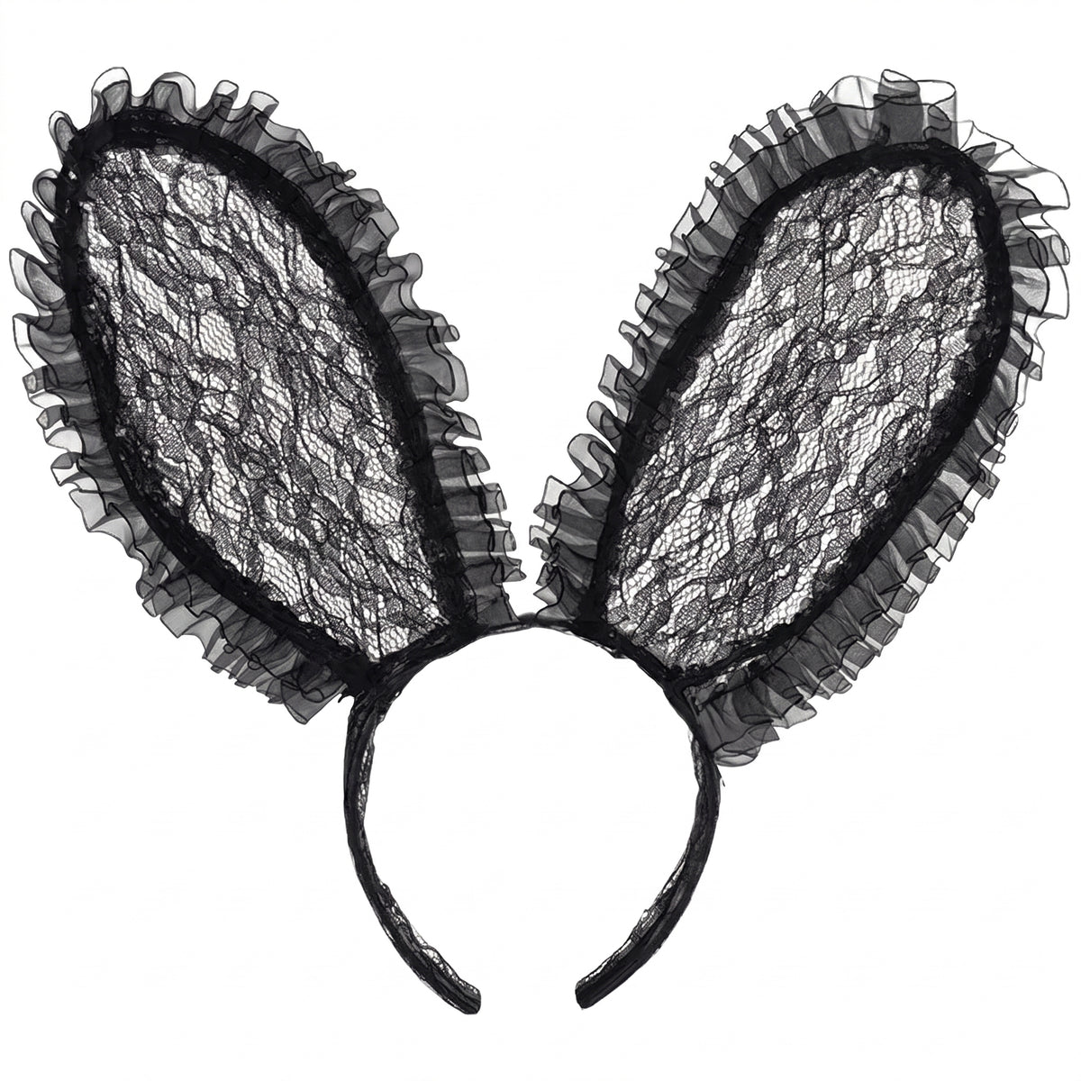 Black Lace Bunny Ears Headband for Halloween