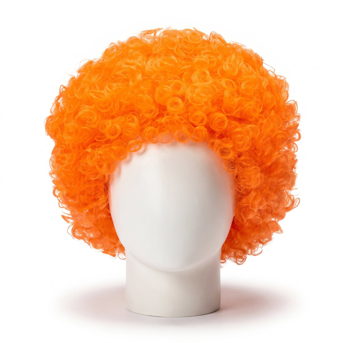 Vibrant Orange Curly Wig - Perfect for Team Spirit and Costume Fun