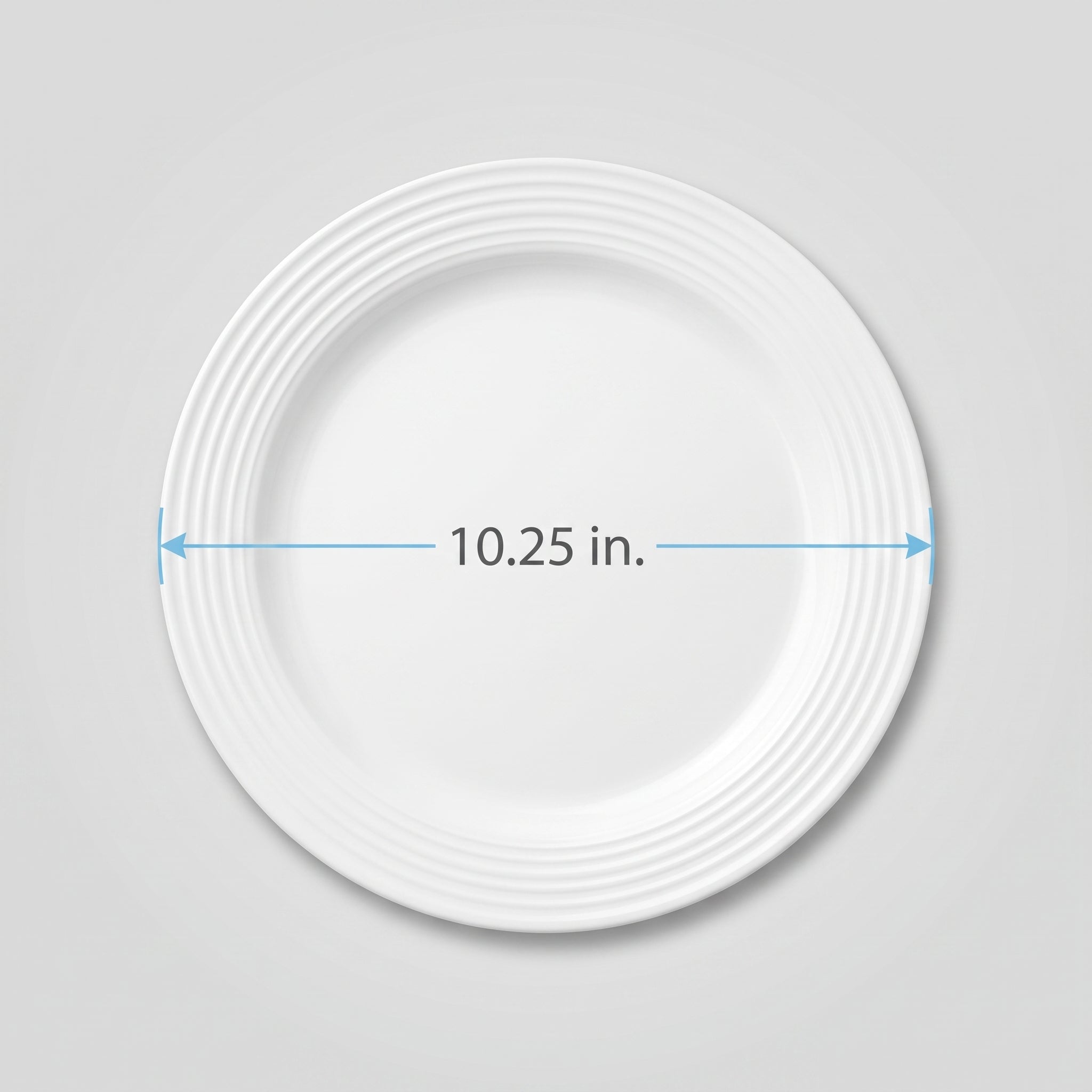White Premium Plastic Dinner Plates - 10.25 Inches, 16 Pack