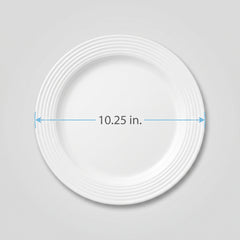 White Premium Plastic Dinner Plates - 10.25 Inches, 16 Pack
