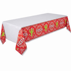Vibrant Fiesta Paper Picado Table Cover - 54"x102" Plastic