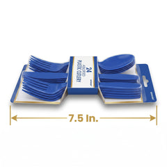 Royal Blue Assorted Plastic Cutlery Set - 24 Pieces - 7.5 in.