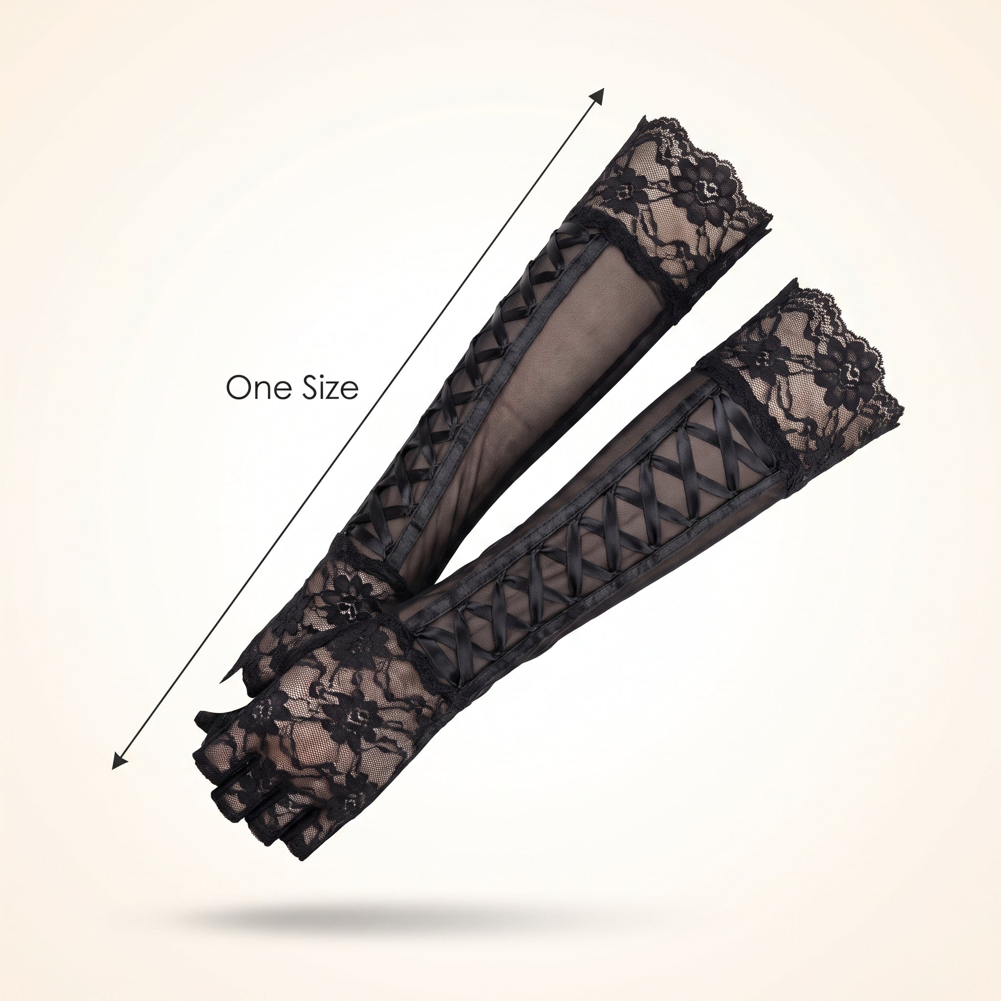 Fingerless Lace Corset Gloves - Perfect Halloween Accessory