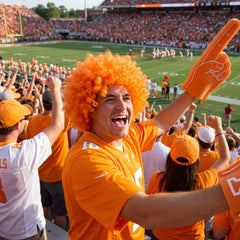 Vibrant Orange Curly Wig - Perfect for Team Spirit and Costume Fun