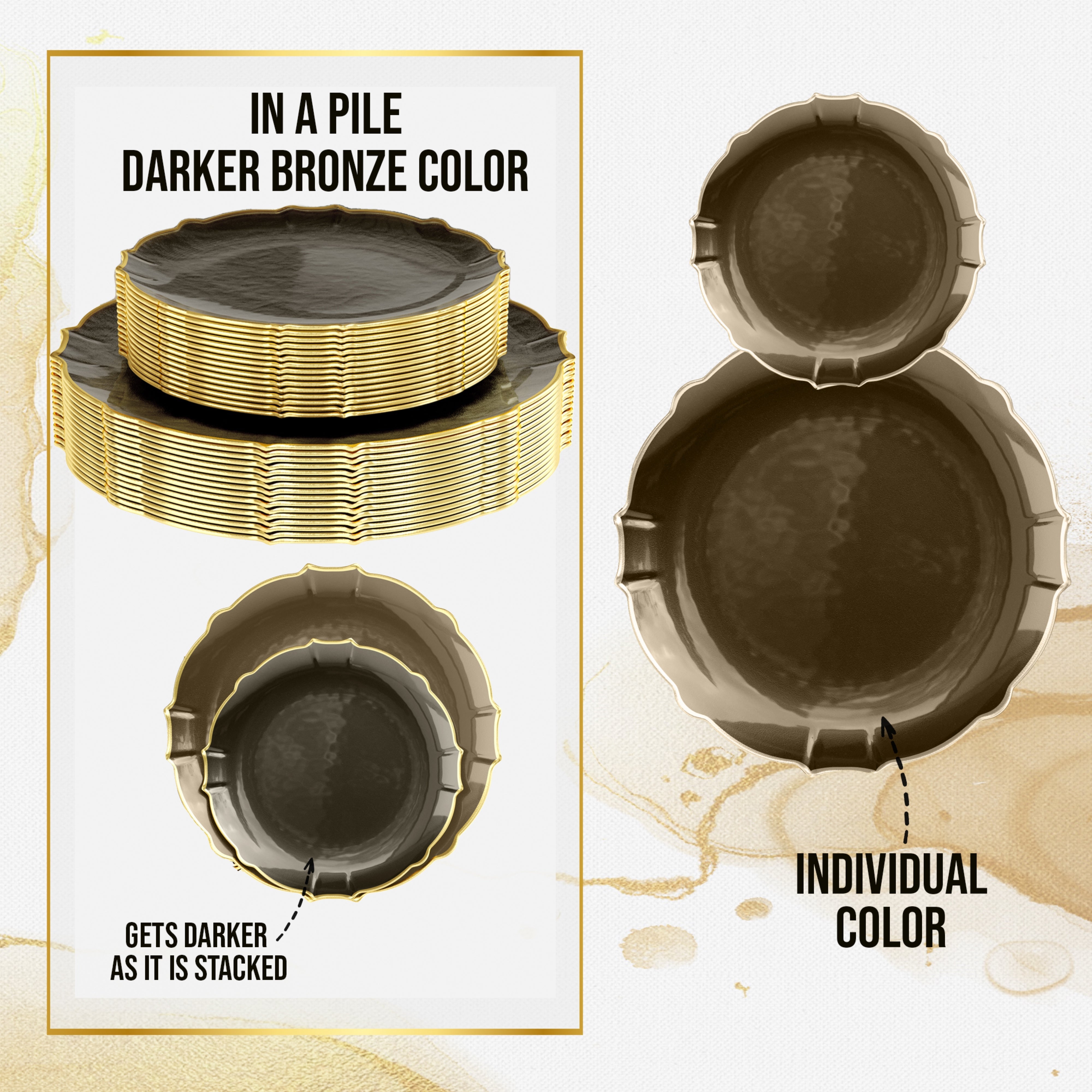 Smoke/Gold Petal Plates - Combo Pack 120/120