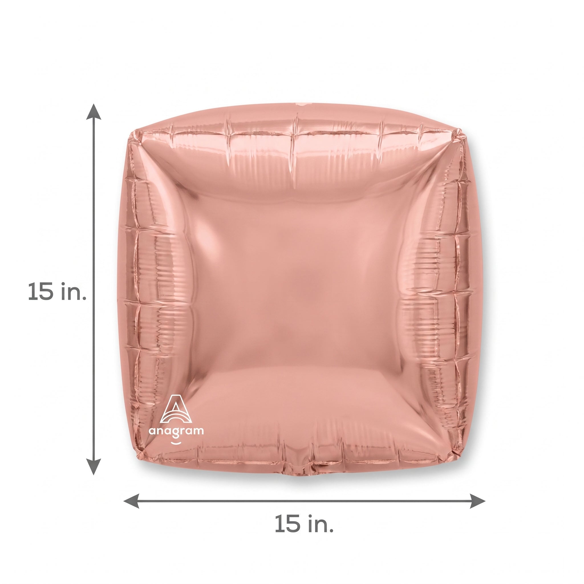 Rose Gold 15-Inch Geometric Foil Balloon Cube