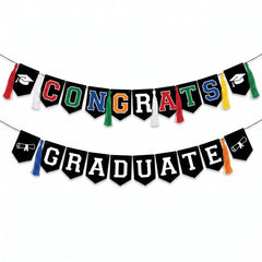 Congrats Grad Pennant Banner Kit, Multi-Coloured, 12 ft