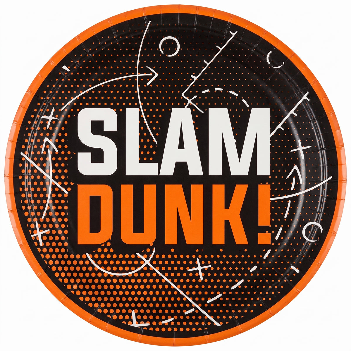 Slam Dunk Basketball 7" Round Paper Plates