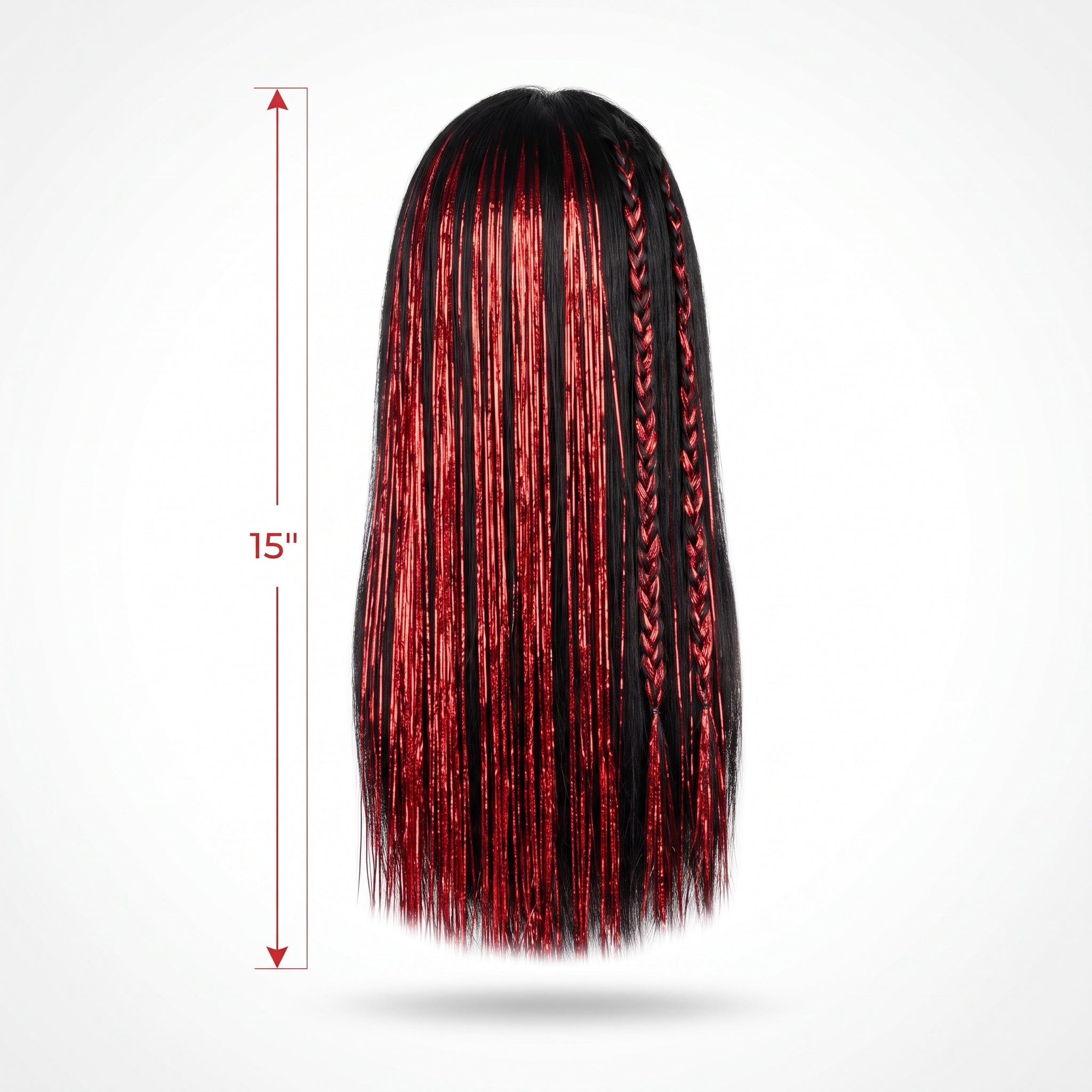 Sparkling Red Tinsel Hair Extensions