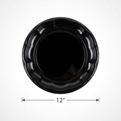 Elegant Black Scalloped Plastic Serving Tray - 12 Inch