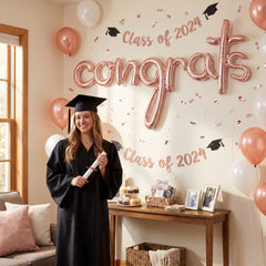 Rose Gold Script "Congrats" Balloon