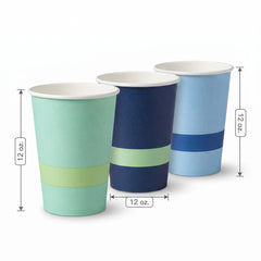 Elegant Blue Paper Cups - 12oz (8ct)